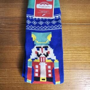 Holiday Time Nutcracker Pattern Holiday Socks One Size
